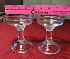 2 pc L.E. SMITH Clear Glass 6227 MOON + STAR CANDLE LAMP BASES (no tops) 1974-85