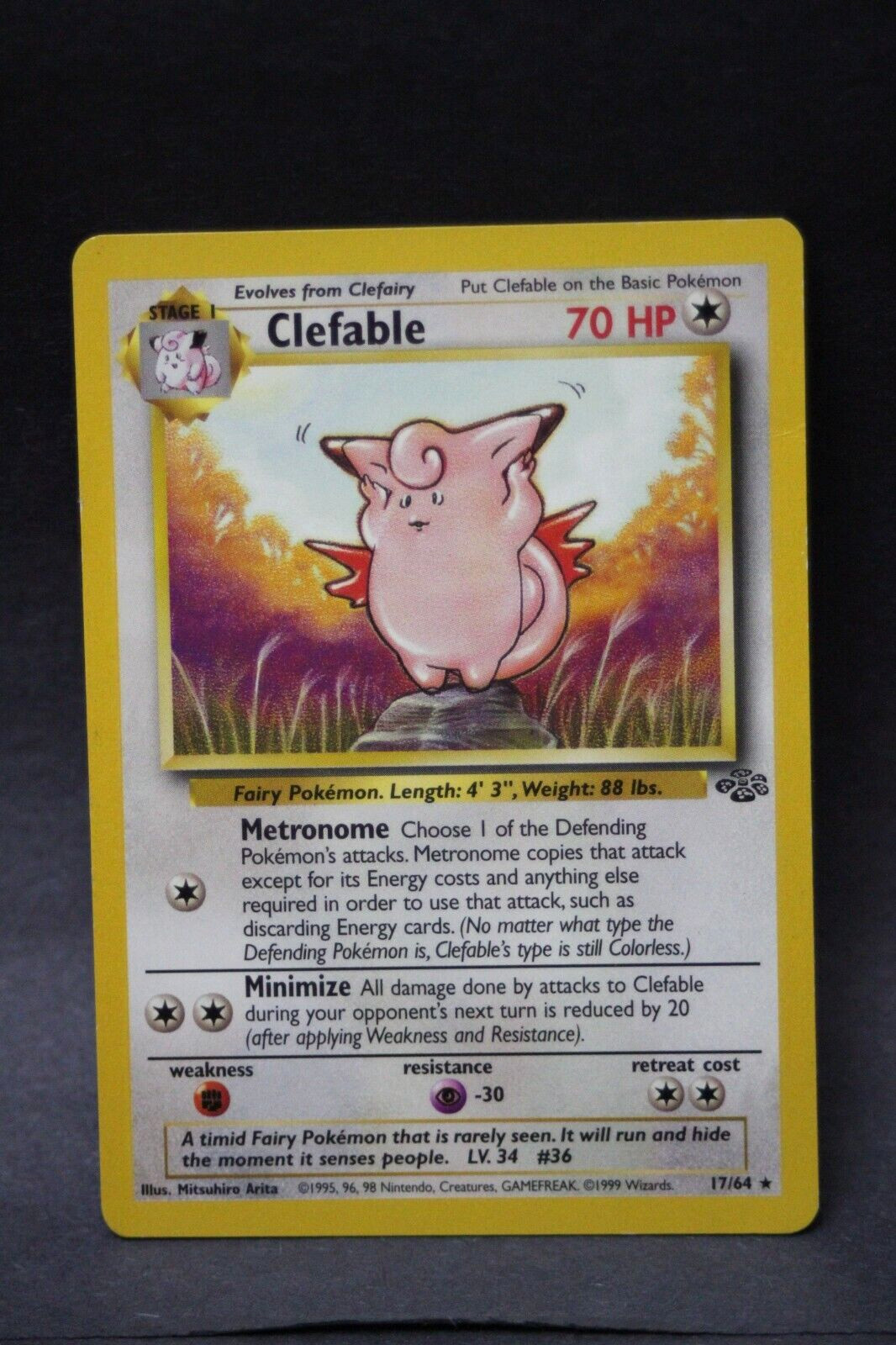 Clefable 17/64 - Jungle Regular Rare WoTC Vintage Pokemon TCG - LP/MP