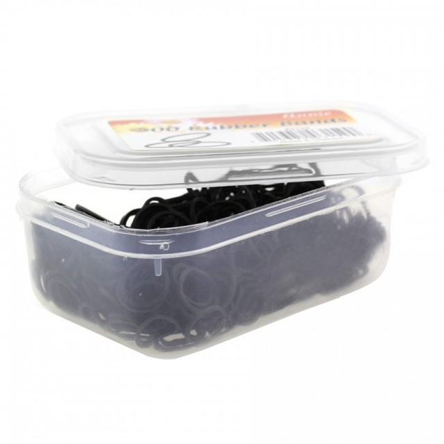 Annie 500ct Small Black Rubber Bands for Hair 3159 1/2" Diameter for
