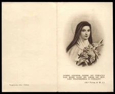 RARE - ST THERESE LISIEUX w/ REAL PHOTO Vtg FUNERAL HOLY CARD dat. 1959