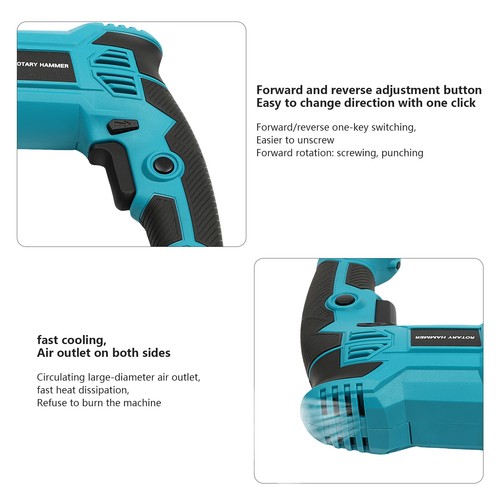 H28-26 220v Hammer Drill 360° Handle Rotation Power Tools For Tv Installation UK - Picture 4 of 24