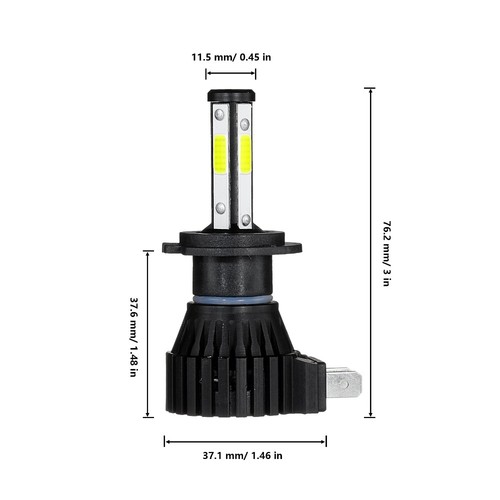 4Side LED Headlight Bulb High/Low Beam H7 For 2008-2017 Mercedes-Benz C300 White - Foto 11 di 12