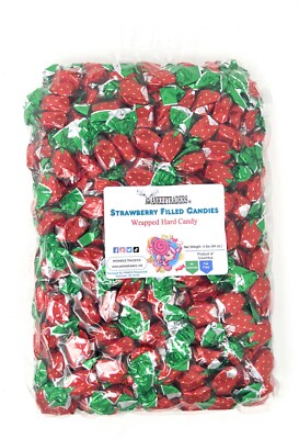 Strawberry Filled, Wrapped Hard Candy - 4 lbs. ~ YANKEETRADERS  ~ FREE SHIPPING