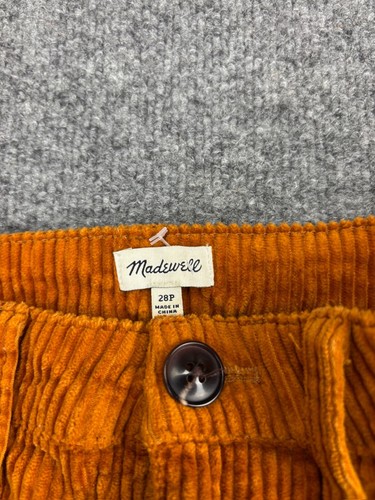 Madewell Corduroy Pants Women's 28P Rust Brown Orange Wide Leg Cropped Stretch - Picture 2 of 11