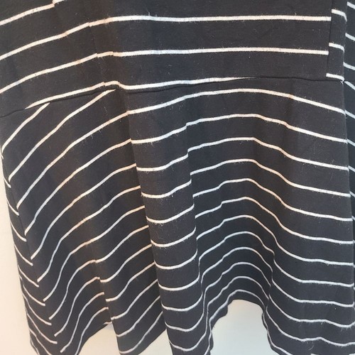 Torrid Peplum Ponte Crew Neck Top Womens 2X Black White Striped Back Keyhole - 第 8/13 張圖片