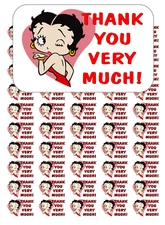 50 Betty Boop Thank You Envelope Seals / Labels / Stickers, 1" by 1.5"