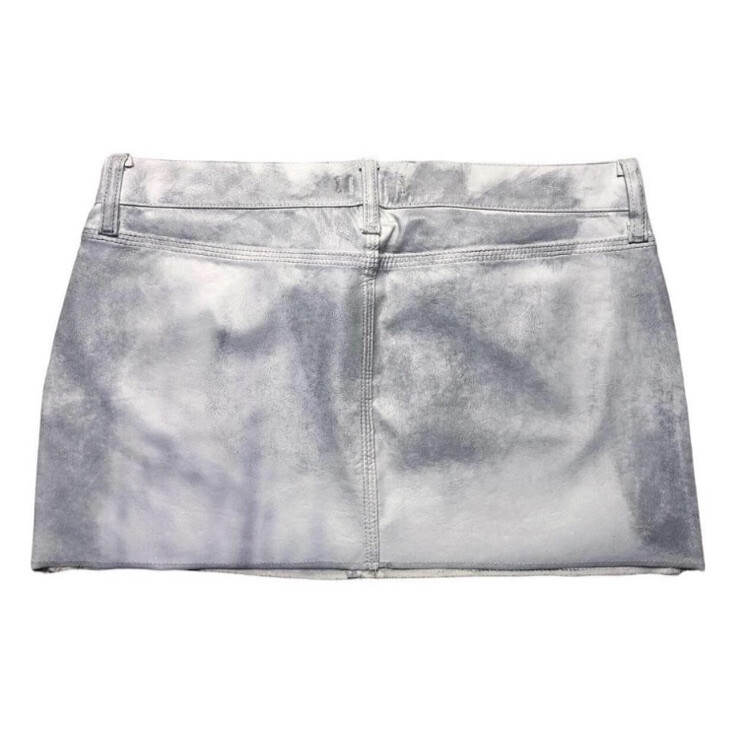 Vintage Y2K 90s 'Replay' Distressed Leather Micro Mini Skirt Diesel image 2