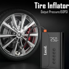 Portable 4-in-1 Car Battery Jump Starter/Tire Inflator/Power Bank with LED Light