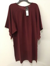Mossimo Dress Size S Modest Burgundy Sheath Midi Business Flattering
