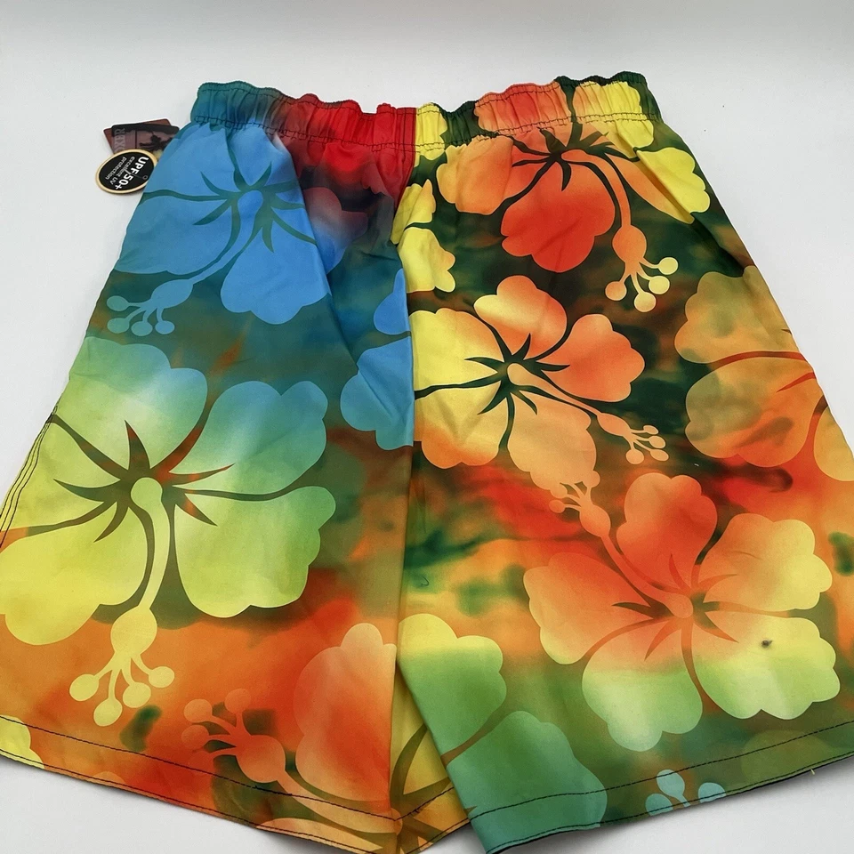 Swim Trunks Mens S Hawaiian Floral Print UPF 50 Inseam 9 Inches Joe Boxer - Image 3 of 4