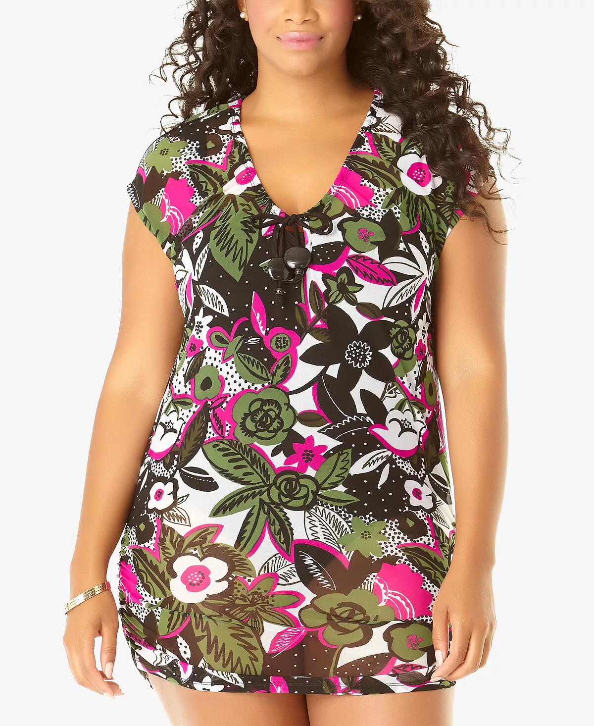 ANNE COLE Mesh T Shirt Swim Cover Up Floral Print Plus Size 18W/20W 88 NWT 190608566470 eBay