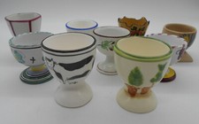 MAGNIFIQUE LOT DE 9 COQUETIERS EN FAÏENCE FLORAL VACHE DONT 2 DERUTA ITALIE