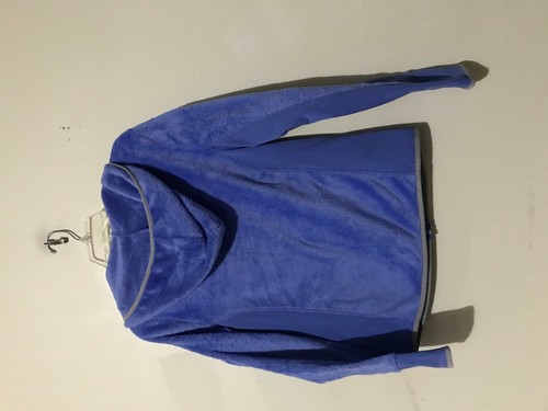 So Size L Plush Blue Girls Kids Fleece Zip Up Jacket Winter Cozy Soft - Picture 2 of 6