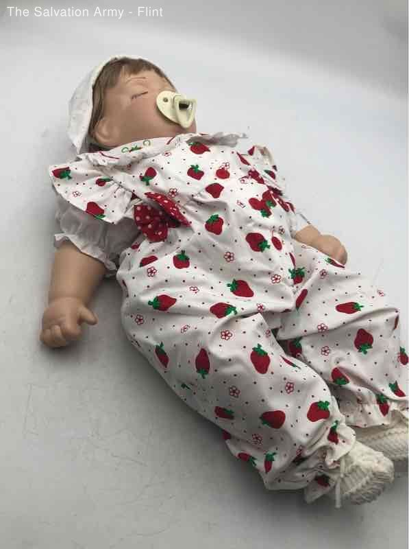 Love Reproduction Porcelain Sleeping In Strawberries Jumper Baby Doll eBay