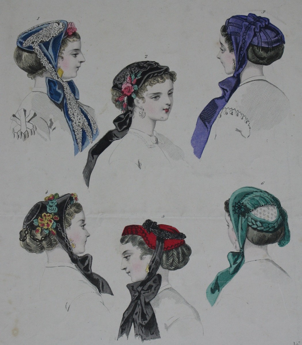 Original Antique 19th Century Fashion Print Vintage French Art