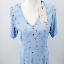 NUMPH Floral Light Blue Spring Summer Dress XS S M
