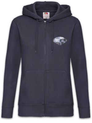 Diamond II Damen Zipper Hoodie Crystal Optical Reflector Diamonds Jewel Jewels