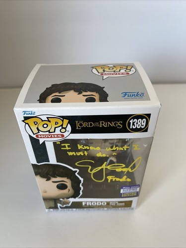 Figura Vinilo El Señor de los Anillos Frodo Funko Pop Firmada por Elijah Wood Beckett QR 16 - Imagen 6 de 9