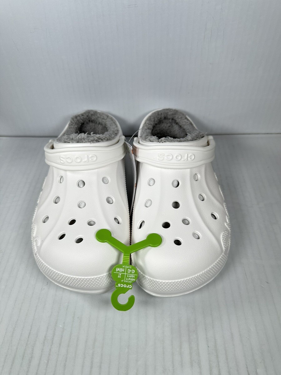 Size M9/W11 Crocs Baya Lined Clog Slip On White/Grey 205969  display picture 3