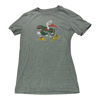 National Collegian Youth T-Shirt Green Miami Hurricanes Graphic XL Sebastian