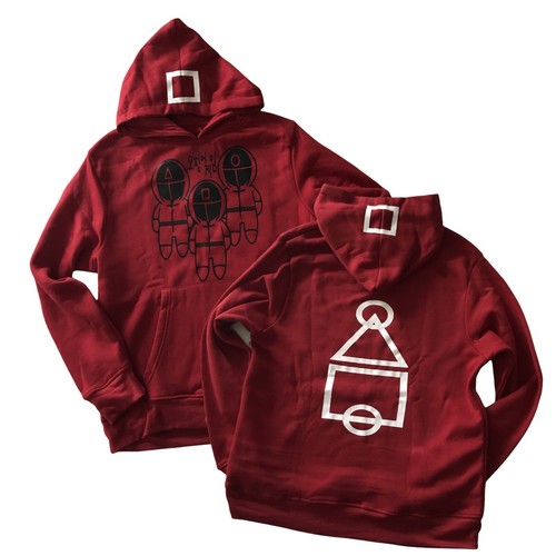 Last One! Squid Game Hoodies Red Front 
