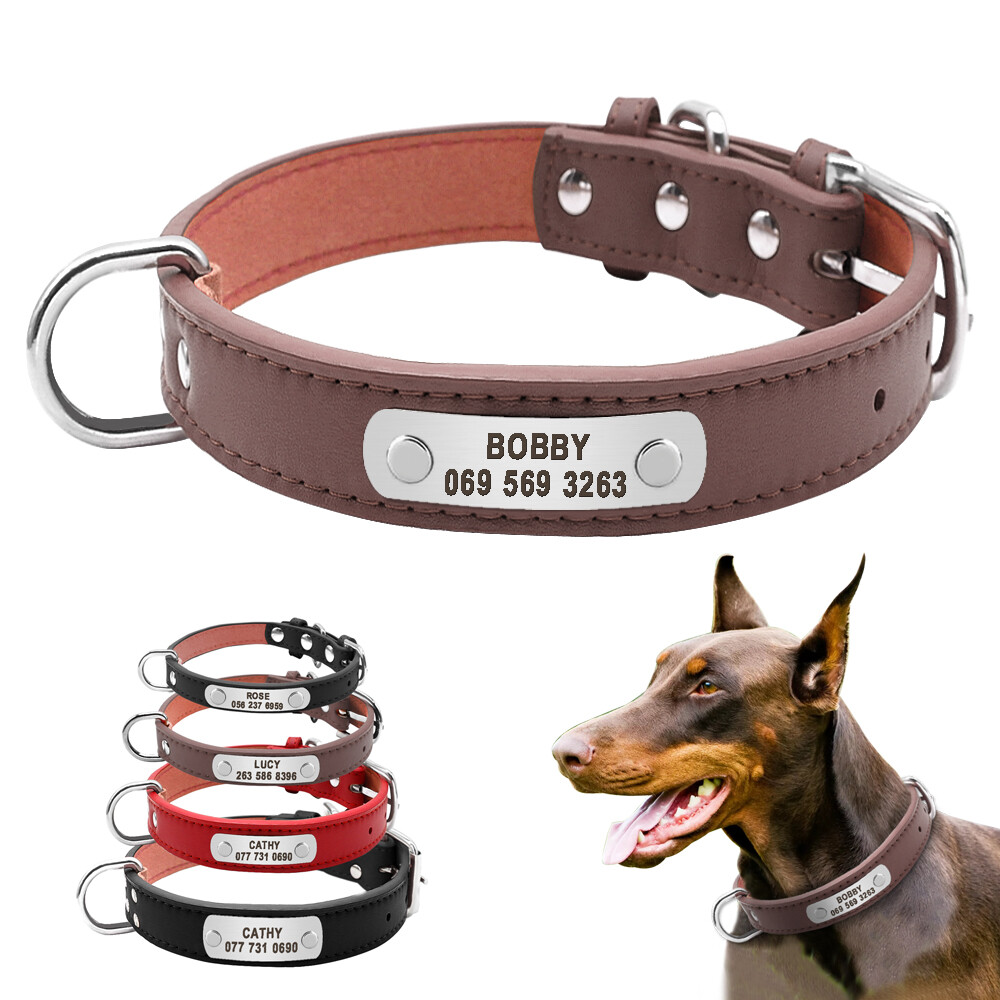 Leather Dog Pet Supplies Large Female Dog Collars Wide Leather Dog