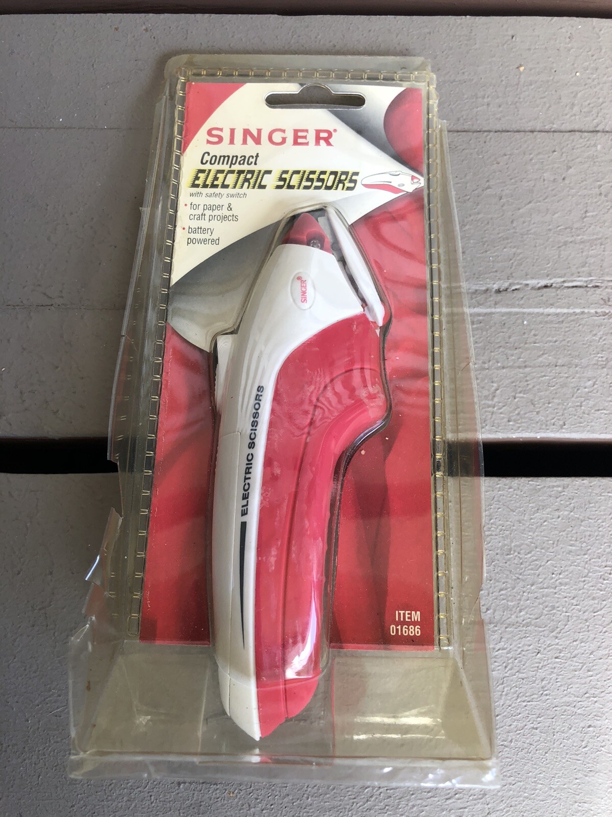 Vintage SINGER Electric Scissors Quick Cut Sealed white red eBay