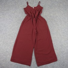 Aritzia Wilfred Jumpsuit Womens XSmall Red Burgundy Sleeveless Pockets Wide Leg