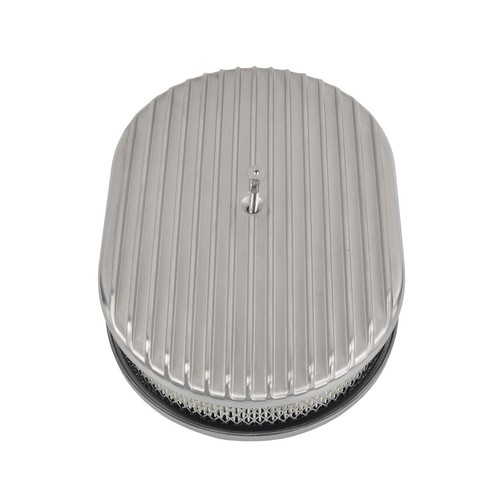 Cubierta de válvula corta con aletas y filtro de aire y respirador de 12" para SBC Chevy 350 87-97 - Imagen 6 de 12