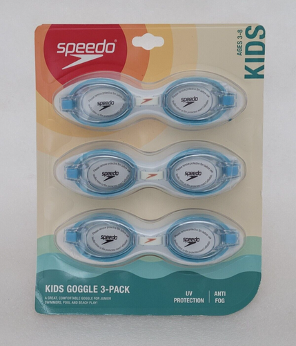 Speedo Kids' 3pk Swim Goggles - Blue/Clear, Ages 3-8 - NEW - Picture 1 of 3