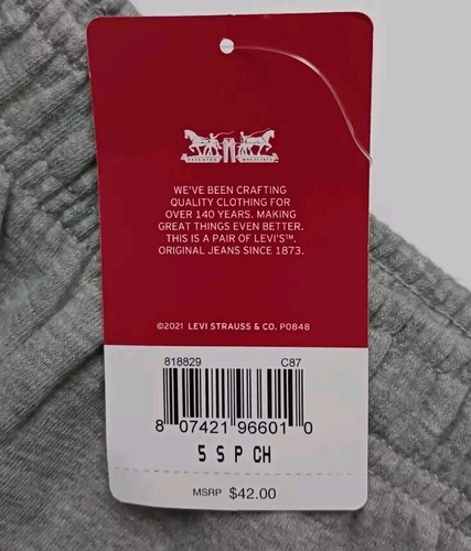 Brand New Boy's Levi's Stretch Grey Logo Jogger Pant Sz.5 / S ( Cotton Blend ) - Picture 3 of 7