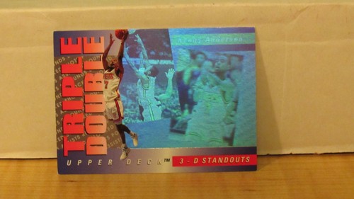 1993-94 cubierta superior triple doble 3D destacados Kenny Anderson #TD6 Nueva Jersey - Imagen 2 de 7