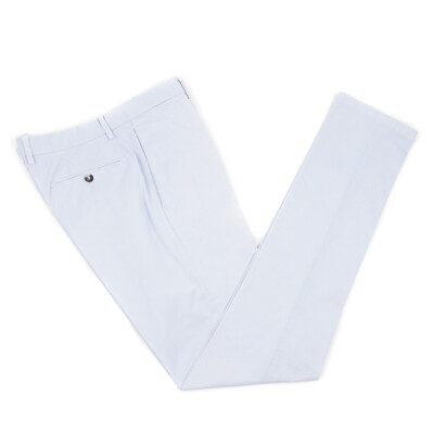 Luigi Borrelli Regular-Fit Sky Blue Stretch Cotton Pants Chinos 38 (Eu 54) NWT
