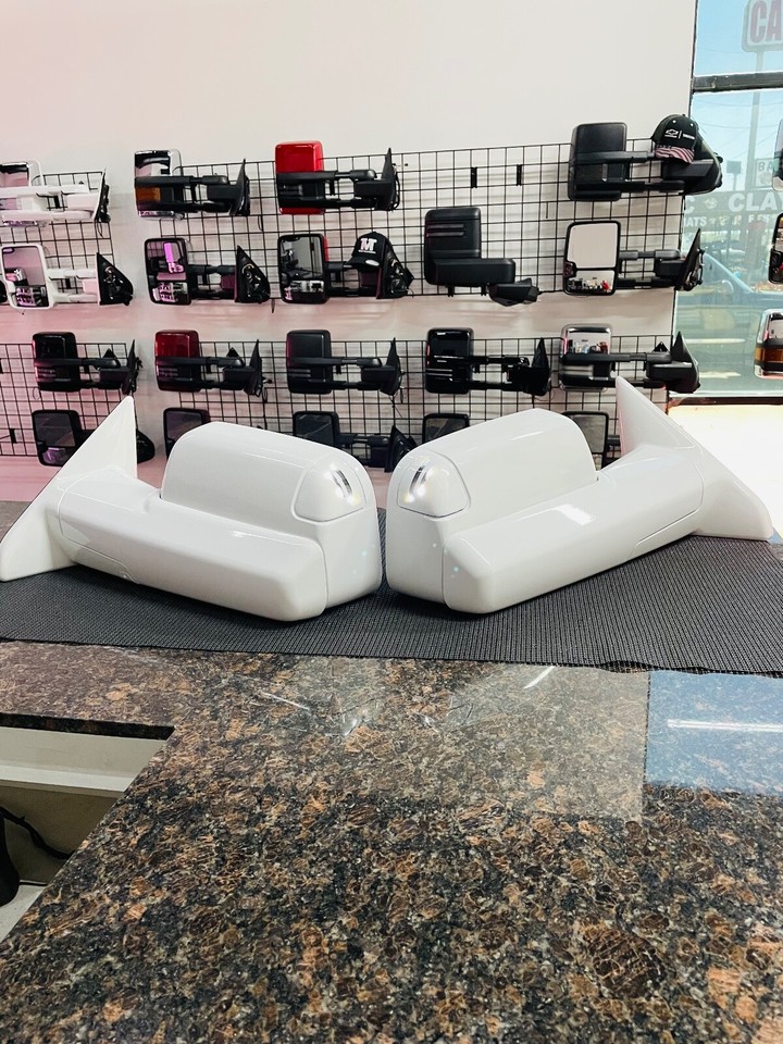 2009-2018 Dodge Ram all WHITE Tow Mirrors With Switchbacks - Color Code ...