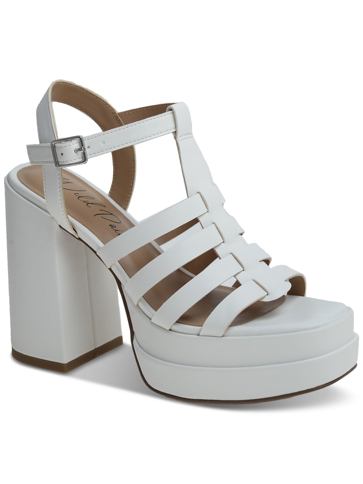 WILD PAIR Womens White 1-1/2