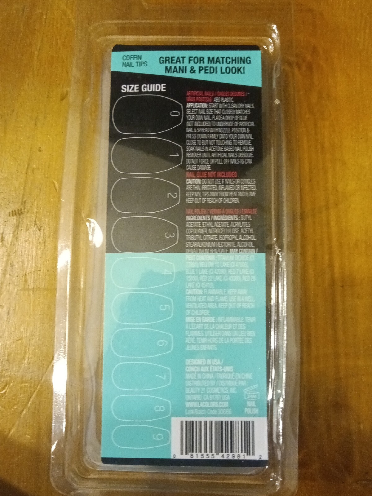 LA Colors Nails w/ Aqua Matching Pedicure color Polish Glue on C42981 Exposed eBay