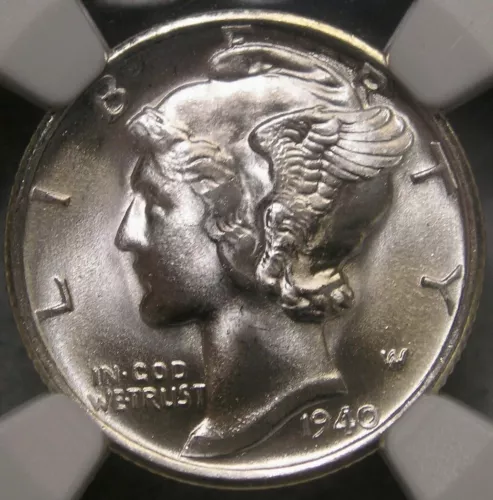 1940 S MERCURY WINGED HEAD SILVER DIME ATTRACTIVE LUSTER CHOICE++ PQ++ NGC MS 67
