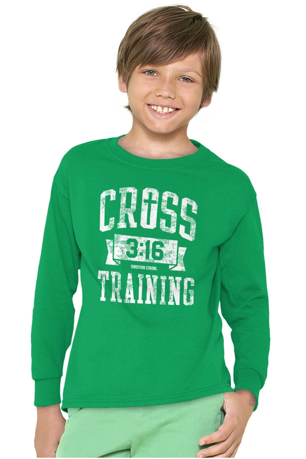 Cross Training Christian Religious Athletic Unisex Youth Long Sleeve