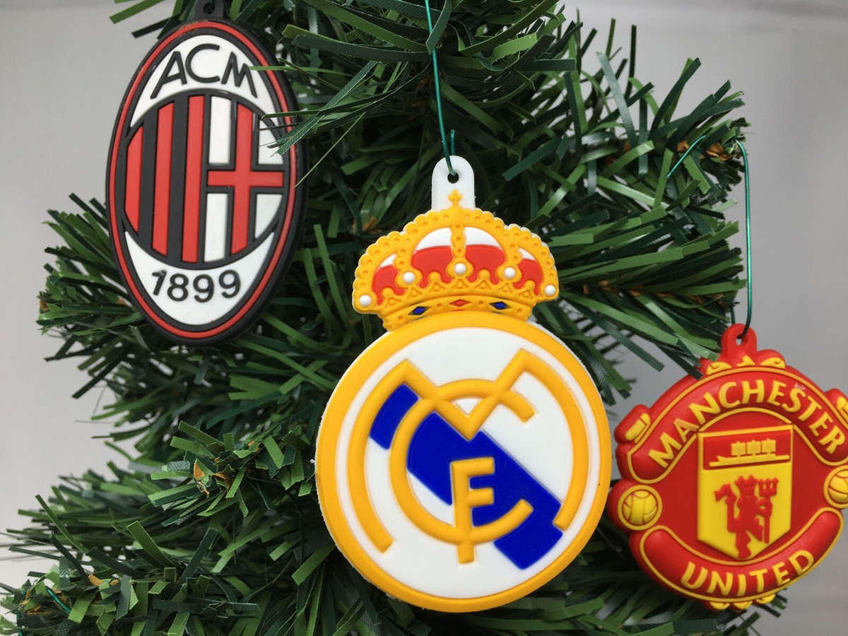 European Soccer Christmas Ornaments 12 Piece Set FC Barcelona