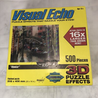 Visual Echo 3D Puzzle VENICE 500 Piece Jigsaw 20'' x 16'' Toys Challenge Game