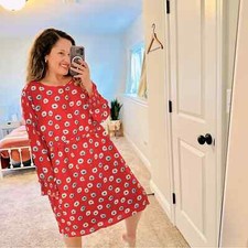 NWT J. Crew Red Floral Long Sleeve Mini Dress 22