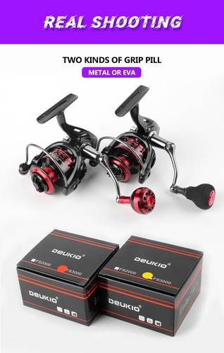 DEUKIO Fishing Reel 3000-7000 Max Drag 12KG Spinning Reels Metal Spool carretilh - Picture 14 of 25