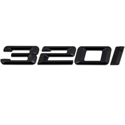 Glanz Schwarz 320i Auto Flach Buchstabe Nummer Hinten Kofferraum Boot Abzeichen Emblem für BMW