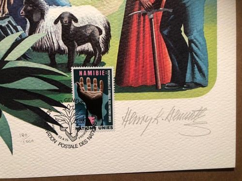 HENRY BENCSATH - UNITED NATIONS (WFUNA) ART GRAPHIC - 1975 - "NAMIBIA" - Bild 3 von 8