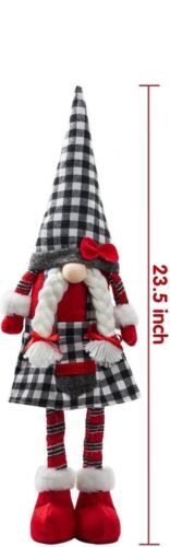 JOYIN 23” Standing Christmas Gnome Couple Decoration Retractable Legs Black Buff - Picture 5 of 11