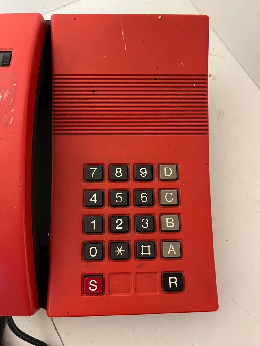 Kirk 76E Digitel 2000 Danish Design Red 1980s Desk Landline Phone