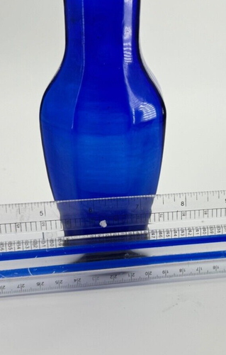 Vintage Indiana Glass Co Classico Bud Vase Cobalt Blue 9” 1970s and 80’s USA - Picture 8 of 9