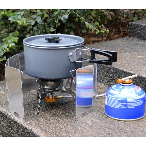 Outdoor Hiking Cooking Stove Windscreen Folding Stove Windshield Equipment New - Picture 4 of 8