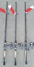 LOT 3 Zebco Spyn Spinning Combo 2-Piece 6'  cork rod  Size 20 reel  med-light