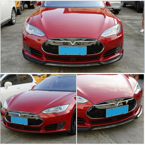 Fit For Tesla Model S Sedan 2012-2017 Carbon Fiber Front Bumper Lip Chin Spoiler - Picture 6 of 12